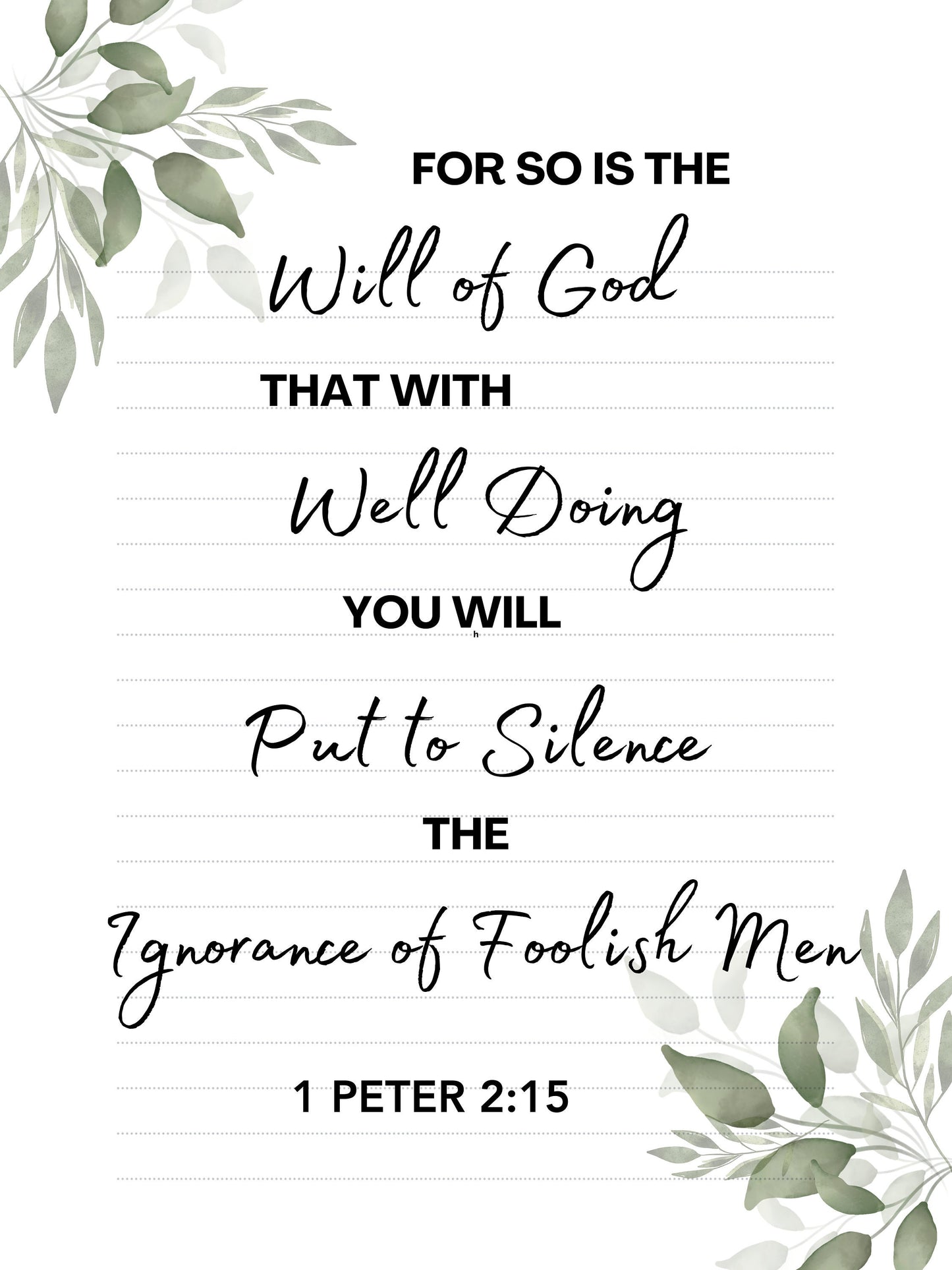 Success Is The Will of God For Your Life 1 Peter 2:15 | (Digital Download)