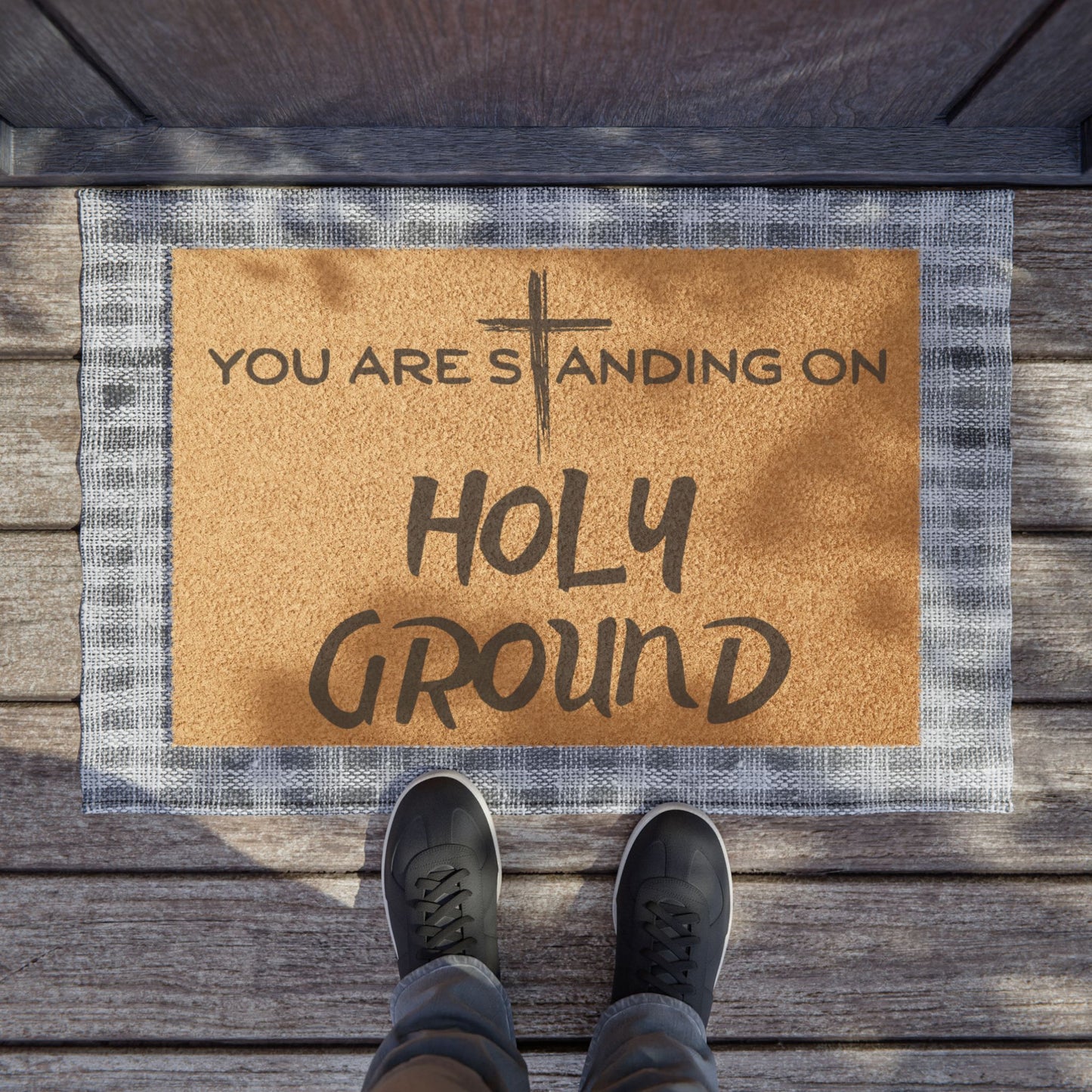 You Are Standing On Holy Ground Door Mat | Christian Home Decor Doorway